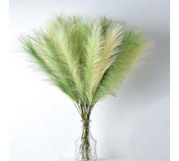 LSKYTOP Green Pampas Grass Decor,23Inch 12pcs Faux Pampas Grass Bouquets Artificial Pampas Fake Pampas Flower for Home Living Room Bedroom Vase Decor