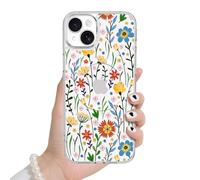 LSL Magnetic Case for iPhone 15, Compatible with Magsafe, Cute Flower Floral Aesthetic Phone Case for Women Girls, Camera Protection Shockproof Clear Protective Cover, Blooming Ditsy Floral