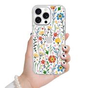 LSL Magnetic Case for iPhone 15 Pro, Compatible with Magsafe, Cute Flower Floral Aesthetic Phone Case for Women Girls, Camera Protection Shockproof Clear Protective Cover, Blooming Ditsy Floral