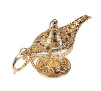 LSLANSOON Legend Magic Genie Lamp, Arabian Nights Theme 3D Relief Vintage Tabletop Decor Home Table Decoration Gift (Gold)