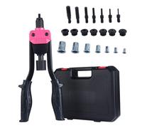 LSLANSOON Rivnut Tool Kit, Hand Rivet Nut Tool Set with Metric Mandrels and 110pcs Rivet Nuts from M3 to M12 for Riveting Rivnut into Sheet Metal, Plastic, Wood