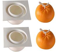 LSLEVA 2Pcs 3D Orange Shape Silicone Candle Molds, DIY Fruit Candle Molds for Candle Making Resin Soap Casting Cake Chocolate Bakeware Gifts Home Decor, 2.4"
