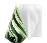 LSLEVA 3D Spiral Cone Shape Silicone Candle Molds, DIY Geometric Candle Molds for Candle Making Resin Soap Casting Cake Chocolate, Xmas Tree Shape Molds for Christmas Gifts Home Decor, 3.6"