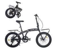 LSLIFE 20 Inch Folding Bike for Adult, 7-Speed Folding Bicycle for Women Men Teens Lightweight Aluminium Frame Foldable Bike Easy Folding City Bicycle (With Carrier, Grey)