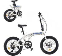 LSLIFE 20 Inch Folding Bike for Adult, 7-Speed Folding Bicycle for Women Men Teens Lightweight Aluminium Frame Foldable Bike Easy Folding City Bicycle (Classic, White)