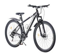 LSLIFE 24 26 27.5 29 Inch Mountain Bike, 21-Speed Mountain Bicycle for for Adult Drivetrain Mens Women Mountain Bike Dual Disc Brakes Lightweight Bicycle (Black, 26 Inch)