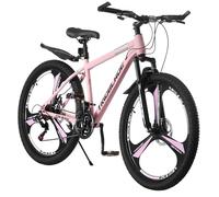 LSLIFE 24/26/27.5 Inch Mountain Bikes 21 Speed Mountain Bicycles for Adult | 21-Speed; Disc Brakes; Shock Absorber; 3 Spoke Wheels; For Mens Boys