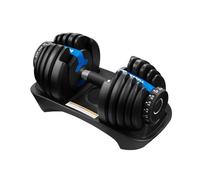 LSLIFE 24KG Adjustable Dumbbells, Dumbbells Set for Saving Place 6-in-1 Adjustable Dumbbell Weights with Safety Locking Non-Slip Handle Home Gym Strength for Full Body (24KG Blue-Single)