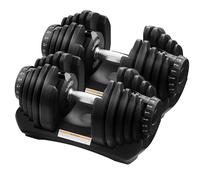LSLIFE 40KG Adjustable Dumbbells, Dumbbells Set for Saving Place Adjustable Dumbbell Weights with Safety Locking Non-Slip Handle Home Gym Strength Training for Full Bodybuilding (40KG Black-Pair)