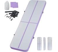 LSLIFE Air Gymnastics Track Inflatable Tumble Track Mat, 20ft/6M Air Tumbling Mat 4 Inch Thickness with Air Pump Gym Tumbling Floor Mats for Home Use/Cheerleading/Yoga/Dance/Water Fun