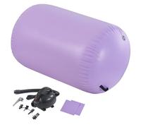 LSLIFE Air Roller Inflatable Gymnastics Tumbling Barrel, Roll Barrel with Air Pump 60/75/90cm Thick 100cm Long Backbend Trainer Handspring Mat for Gymnastics Yoga Training (Purple, 75(H)*100(L) cm)