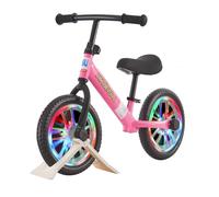 LSLIFE Balance Bike with LED Lights for Kids Toddlers 12 Inch Training Bicycle for 2-6 Years Old Boys Girls Baby First No Pedal Bike with Parking Stand Adjustable Handlebar/Seat (Pink)
