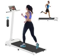 LSLIFE Folding Treadmill for Home, 3 in 1 Foldable Walking Pad 2.5HP Under Desk Running Machine with Remote Control LED Display for Home Office 6 km/h (White)