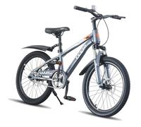 LSLIFE Kids Mountain Bike for Boys, 22 Inch Kids Bicycle for 11-14 Years Old Boy with Shock Absorber Boys Mountain Bicycle with Dual Disc Brake (Grey, 22 Inch)