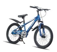 LSLIFE Kids Mountain Bike for Boys, 22 Inch Kids Bicycle for 11-14 Years Old Boy with Shock Absorber Boys Mountain Bicycle with Dual Disc Brake (Blue, 22 Inch)