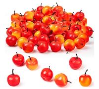LSLYHTC 40pcs Fake Mini Apples, Artificial Plastic Red Apples, Apple Decor Simulation Fruit for Party Fruit Bowl Home Kitchen Photography Props