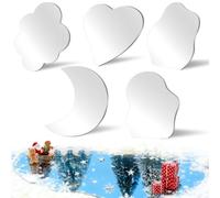 LSLYHTC 5Pcs Christmas Mirror Lakes, Curved Christmas Miniature Village Miirror Accessories or Display Platforms, Ice Skating Pond or Rink for Home Holiday Village Landscaping and Decorations