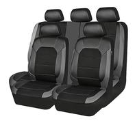 LSMNB Car Seat Cover for Mercedes-Benz A-Class 2.Gen (W169) 5-Door Hatchback 2009-2011 2012, Car Leather Seat Cover Sets Cushion Full Set Waterproof Breathable Accessories,Black-Grey1