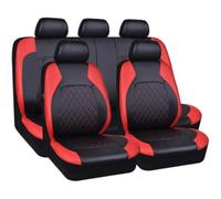 LSMNB Car Seat Cover for Nissan Juke 2019-2023, Leather Seat Covers Cushion Full Set Waterproof Breathable Interior Accessories,Black-Red1