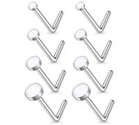 Lsnevsie 18G 20G 22G Astm F136 Titanium Nose Rings Studs Piercing Jewelry for Women Men Nose Nostril Piercing Jewelry Top Flat 1.5mm 2mm 2.5mm 3mm 4 Pair, Metal Titanium, titanium