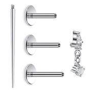 Lsnevsie 20G 18G 16G Astm F136 Titanium Internally Threaded Flat Back Earrings Tragus Helix Conch Piercing Jewelry Nose Lip Rings Forward Helix Cartilage Earrings Studs Piercing Jewelry For Women Men