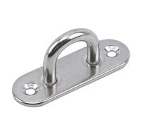 LSNNMU 4 pcs Hooks Eye Plate Heavy Oblong Duty Steel Stainless Pad Mount Wall U Boat Ceiling Hanger Ring Garage Hammock D Design Shape for Wall(6x2x2.5cm)