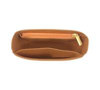 LSNNMU 5pcs Felt Moon Shape Bag Inner Support Insert Multiple Pockets Travel Purse Organizer Makeup Handbag Base Shaper For Organizer(Caramel zipper style)