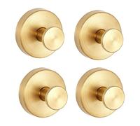 LSNNMU 8pcs Suction Cup Hooks Bathroom Kitchen Wardrobe Strong Force Storage Light Metal Organizer Hook Set for Wall(Gold)