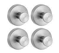 LSNNMU 8pcs Suction Cup Hooks Bathroom Kitchen Wardrobe Strong Force Storage Light Metal Organizer Hook Set for Wall(Silver)