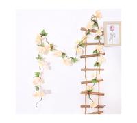 LSNNMU Artificial Hanging Flowers 2 Pcs 230cm Cherry Blossom Artificial Flowers Sakura Garland Wedding Arch Backdrop Garden Home Party Decoration Silk Fake Plants Vine(Yellow)