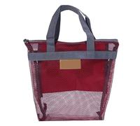 LSNNMU Beach Bag Travel Beach Bags Large Capacity Storage Bag Women Portable Outdoor Toiletries Swimming Mesh Storage Cases Travels Organizer(Wine red)