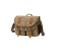 LSNNMU Camera Bag Camera Bag Waterproof Photography Packages DSLR Shoulder Sling Case for Canvas Micro Single Messenger Men(Khaki)