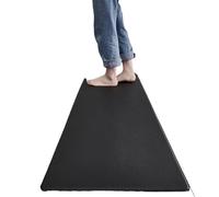 LSNNMU Long Kitchen Mat PU Leather Floor Mats Waterproof Oil Proof Non-slip Carpet Home Balcony Corridor Decor Entrance Doormat(Black,45x120cm)