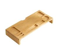 LSNNMU Monitor Holder Simple Style Wood Desktop Stand Computer Riser Slotting For Computer(Wood color)