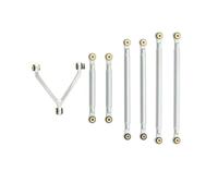 LSNUIND Adjustable Pull Rod Compatible With Axial For SCX24 90081 1/24 RC Crawler Car Metal Pull Rod Link Linkage Tie Rod Kit Upgrade Parts Accessories(White)