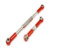 LSNUIND Adjustable Pull Rod Compatible With MN D90 For MN-99 For MN-91 For FJ-45 1/12 RC Car Part Aluminum Alloy Steering Link Rod Stronger Steering Linkage Tie Rod(Red)