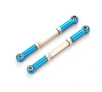 LSNUIND Adjustable Pull Rod Compatible With Traxxas For Slash 4X4 1/16 RC Car Upgraded Part 2pcs Aluminum Alloy Steering Linkage Servo Link Pull Rod Set(Blue)