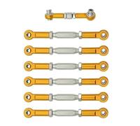 LSNUIND Adjustable Pull Rod Compatible With Traxxas For Slash 4X4 VXL 2WD For Rustler 1/10 RC Car Upgrades Parts Metal Turnbuckles Camber Link Rod Linkage Set(Yellow)