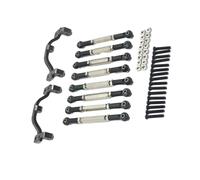LSNUIND Adjustable Pull Rod Compatible With WPL C14 1/16 RC Car Part Aluminum Alloy Steering Link Rod Set RC Upgrade Part 10piece Wheelbase Rc Steering Link Rod Set(Black)