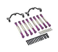 LSNUIND Adjustable Pull Rod Compatible With WPL C14 1/16 RC Car Part Aluminum Alloy Steering Link Rod Set RC Upgrade Part 10piece Wheelbase Rc Steering Link Rod Set(Purple)