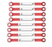 LSNUIND Adjustable Pull Rod Compatible With WPL C14 C24 For MN D90 MN99S 1/16 RC Car Upgrades Accessories Metal Chassis Link Rod Pull Rod Tie Rod Linkage(Red)