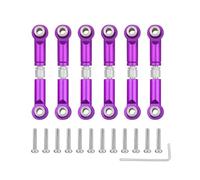 LSNUIND Adjustable Pull Rod For Wltoys A949 A959 A969 A979 K929 1/18 6PCS Metal Front/Rear Link Tie Rod RC Car Tracked Vehicle Parts And Accessories Upgrade Replacement Use(Purple)