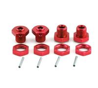 LSNUIND RC Car Models Parts For Arrma 3S 1/8 For Typhon 4x4 3S For Blx For Typhon 4x4 550 Mega RC Car Metal 17mm Wheel Hex Hub Adapter With Nut Upgrade Parts(Red)