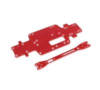 LSNUIND RC Chassis Frame For Wltoys 284161 284010 284131 K989 K979 K969 1/28 Metal For Chassis Bottom Plate And Second Floor Plate RC Car Upgrade Part(Red)