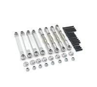 LSNUIND RC Parts Spare parts For MN D90 D91 D96 D99 D99S MN90 MS 1/12 Metal For Chassis Pull Rods Link Suspension Tie Rod RC Car Upgrade Parts Replacement(Silver)