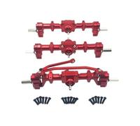 LSNUIND RC Portal Axle For WPL B16 B36 1/16 Six Wheel Drive Metal Upgrade Front Middle And Rear Door Axles RC Car Parts(Red)
