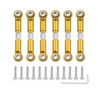 LSNUIND RC Spare parts For Wltoys A959 A959-B A949 A969 A979 K929 1/18 Metal Front Rear Tie Rod Linkage Servo Set RC Car Accessories Upgrades And Replacements(Yellow)