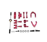 LSNUIND RC Steering Cup Models For WPL D12 1/10 Metal Upper Lower For Swing Arm Steering Cup Hex Adapter Set RC Car Parts And Accessories Upgrades And Replacements Use(Red)