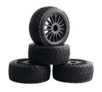 LSNUIND RC Tire Set Compatible With HPI WR8 For Flux For Rally 3.0 110697 94177 1/10 RC Car Upgrade Parts 4PCS 2.2 Inch Wheel Rims Hub 80MM Tires Tyre(Black)