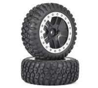 LSNUIND RC Tire Set For Remo RP2046 For Huanqi 727 1:10 Short-course Truck Model Cars Running For Street For Buggy Tires Wheel RC Car Parts Accessories(Black,2 pcs)